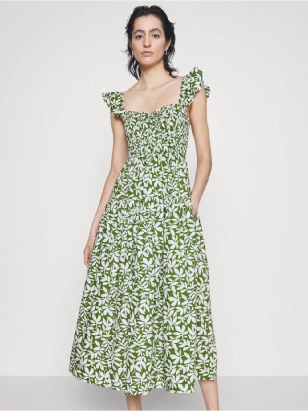 Abercrombie & Fitch Green and White Floral Maxi Dress new with tags size large